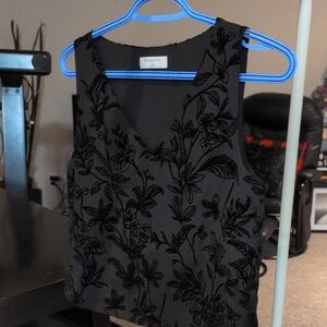 Aritzia Babaton Murphy Blouse Black Floral V-Neck Blouse